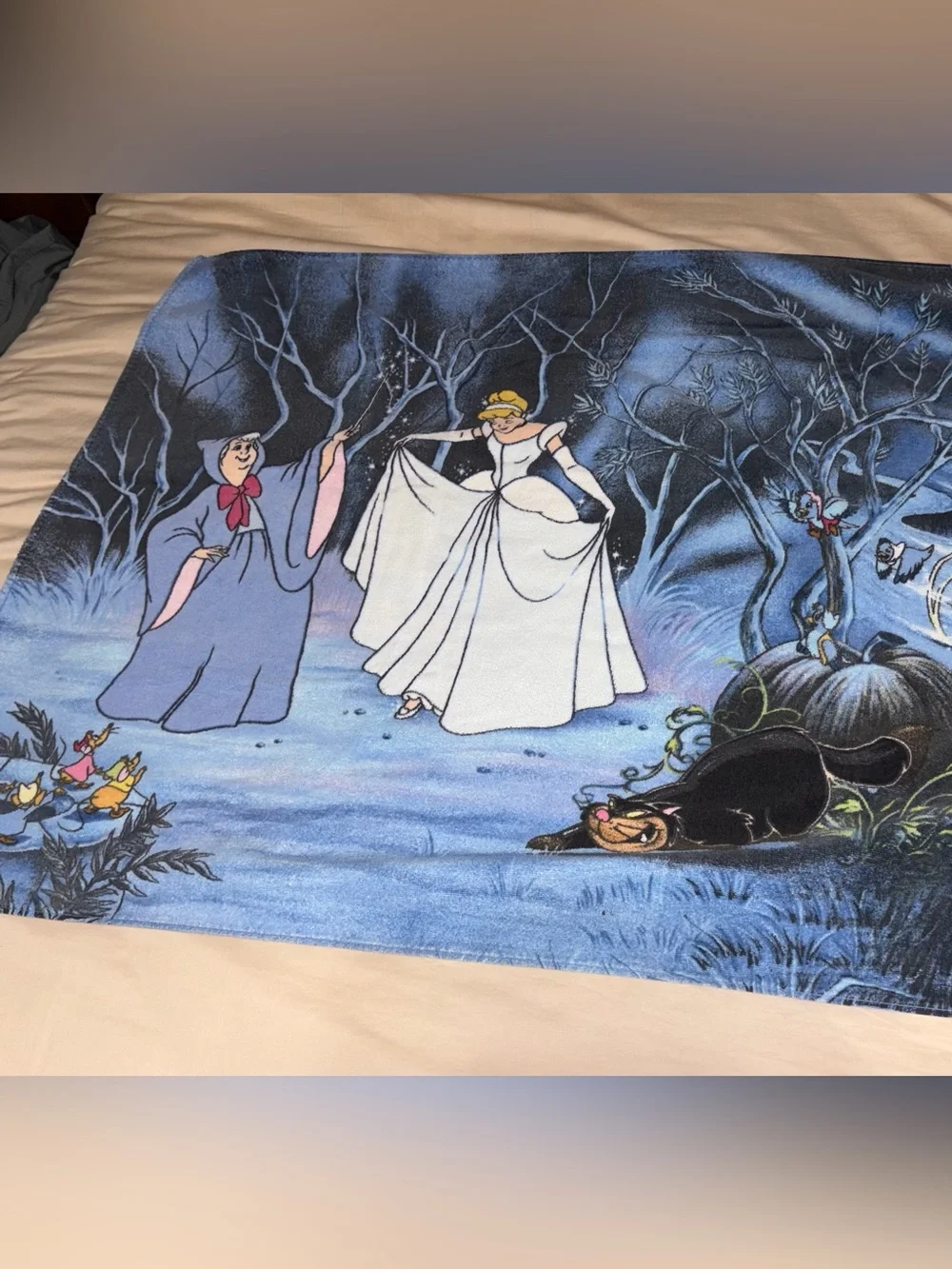 HTF Vintage disney Cinderella Castle Chariot And Horses Oversize 60” x 31”